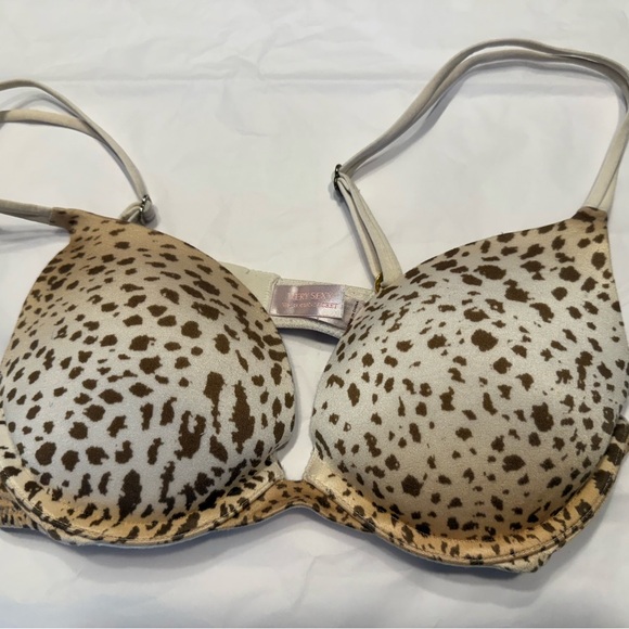 Victoria's Secret Brown and Tan Leopard Print So Sexy Push Up Bra - Picture 1 of 7